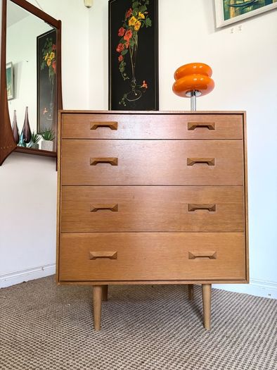 Vintage Retro Mid Century Stag Chest of Drawers
