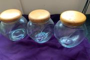 3 Glass Jars With Wooden Lids