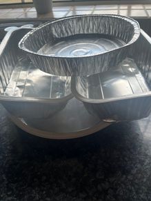 3 Foil & 1 plastic Dishes