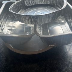 3 Foil & 1 plastic Dishes