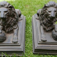Antique  Pair of Bakelite Sculpture Lions