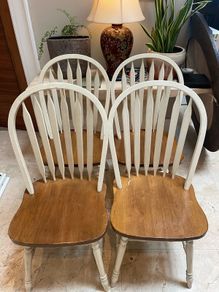 4 x Gorgeous Sturdy Wooden Kitchen Dining Chairs - Can Deliver