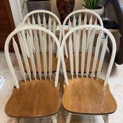 4 x Gorgeous Sturdy Wooden Kitchen Dining Chairs - Can Deliver