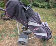 ladies Golf clubs and trolley