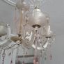 Vintage Glass Chandelier and 2 Matching Wall Lights Image 3
