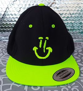 Smiley face snapback cap