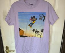 Mickey Mouse Slam Dunk Graphic Shirt, Size  Small