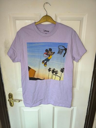 Mickey Mouse Slam Dunk Graphic Shirt, Size  Small