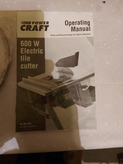 Powercraft 600W Electric Tile Cutter Model TC 180 11, as new, never used and in excellent condition