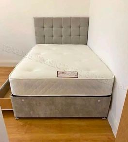 New Stylish single ,Double 4ft, 4ft6, King 5ft And 6ft Superking Sizes Divan Beds Instock. Drawers And Optional Tufted Mattresses Available. Free Delivery