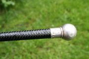 Antique Leather Horse Whip Sterling SILVER TOPPED EDWARDIAN