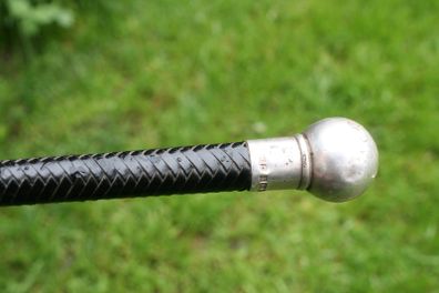 Antique Leather Horse Whip Sterling SILVER TOPPED EDWARDIAN
