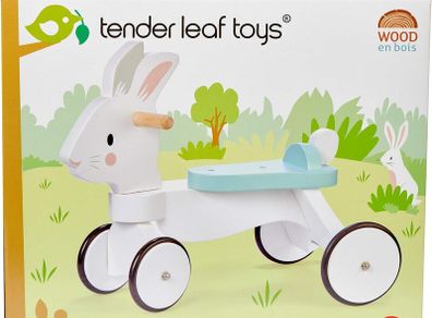 Tender Leaf Toys Running Rabbit Ride On - Wooden Toddler Tales Sit On Rabbit Trike