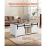 1200 mm Farmhouse Lift Top Coffee Table, Rustic Center Table with Barn Door and Hidden Storage Compartment, Modern Rectangle Lifting Tabletop Image 6