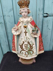 Child of Prague Vintage Chalk Statue