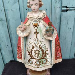 Child of Prague Vintage Chalk Statue