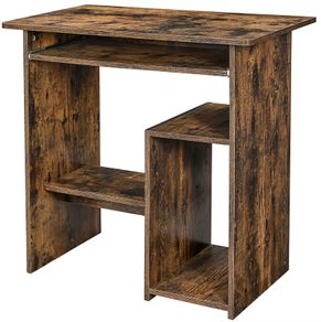 _Desk, Computer Table, Workstation, with Stand and Shelf, Central Unit Compartment, for Small Space, Easy Assembly, 80 x 45 x 74 cm, Rustic Brown
