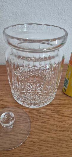 cut glass covered biscuit barrel