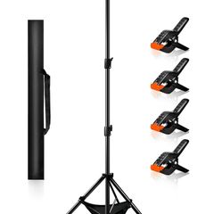 Backdrop Stand Kit 5 x 6.5 ft Green Screen Stand Height Adjustable Portable Small 2 x 2 M Background Stand for Streaming, Zoom, YouTube, Photography, Birthday Party, Tik Tok