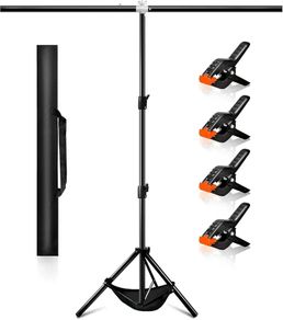 Backdrop Stand Kit 5 x 6.5 ft Green Screen Stand Height Adjustable Portable Small 2 x 2 M Background Stand for Streaming, Zoom, YouTube, Photography, Birthday Party, Tik Tok