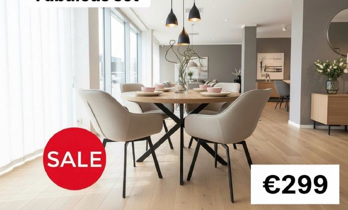 Dining  tables and chairs at the Outlet Store in Kimmage