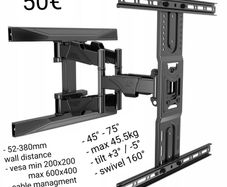 TV Mount Bracket Tilt Swivel Full Motion Feature Wall 45-75"