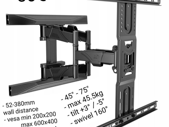 TV Brackets Wall Mounts Tilt Swivel Full Motion Long Arm