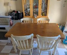 Solid wood kitchen table and chairs set