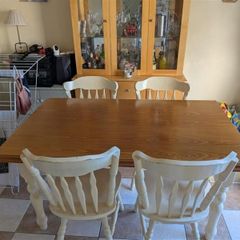 Solid wood kitchen table and chairs set