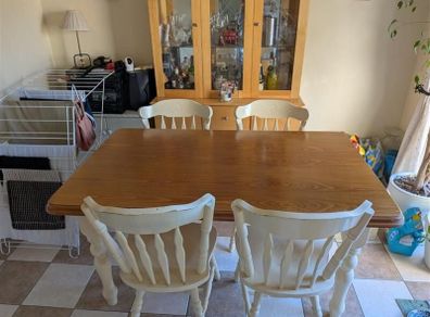 Solid wood kitchen table and chairs set