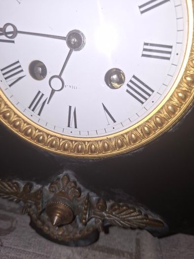 Rare 19th-century 1867 until 1889 French Architectural Mantel Clock by Samuel Marti, Enamel Dial In Working Condition,