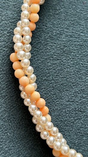 Pearl and coral choker
