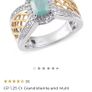 A classic ring with a  grandidierite and stones, crafted from 925 sterling silver with a platinum finish. Image 10
