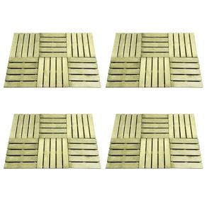 24 pcs Decking Tiles 50x50 cm Wood Green