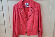 Lena Gabrielle Fuscia Moto Jacket with Grommet &amp; Zipper Detail Size 16