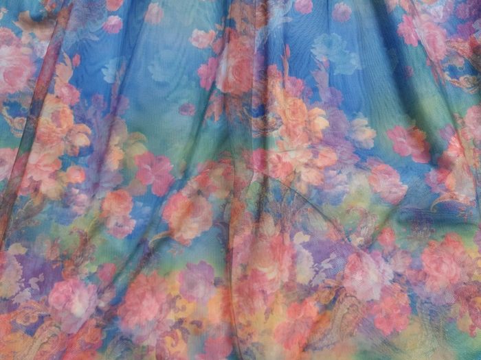Ladies designer 3D skirt blue floral as new