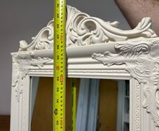Elegant Ornate White Full-Length Standing Mirror