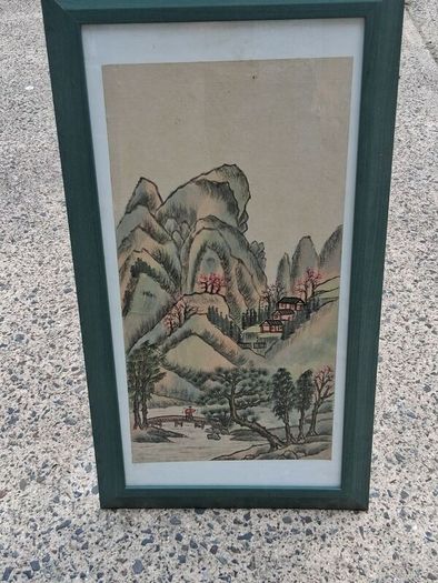 Large Original Japanese Country Scene Painting