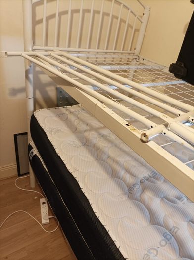 White bunk bed