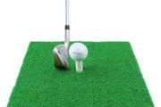 Golf Hitting Mats Indoor/Outdoor SBR Golf Mats with Rubber Tee Holder for Driving Range Practice, Backyard Use - Green, 12 X 12 Inch &amp; 12"X24"