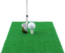Golf Hitting Mats Indoor/Outdoor SBR Golf Mats with Rubber Tee Holder for Driving Range Practice, Backyard Use - Green, 12 X 12 Inch & 12"X24"