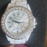 Softech Unisex White and Silver Analog Watch with Crystal Diamonte Bezel Image 6