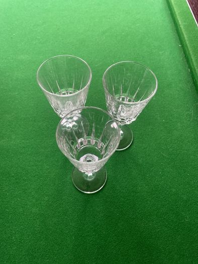 3 dainty Crystal small wine glasses