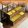 Vintage Bookcase,Shelf with 5 Levels,Standing Shelf with 3 Fabric Drawers, Shelf Slim Image 7