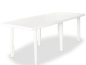 Garden Table White 210x96x72 cm Plastic