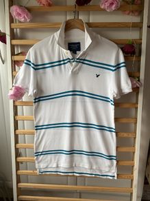 polo Tshirt American white striped 100% cotton xsmall