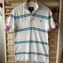 polo Tshirt American white striped 100% cotton xsmall