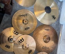 Assorted cymbals (Sabina, Zildjian, Meinhl)