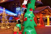 7FT Christmas Inflatables, Xmas Fun Santa Claus,Xmas Tree,Dog and Present Blow Up Inflatables Decorations for Yard Lawn Garden Outdoor Decorations (FREE POSTAGE)