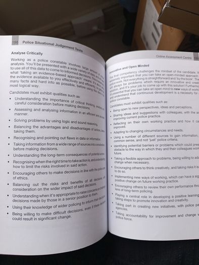Police job assessments book